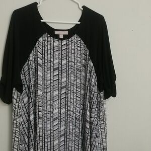 Woman Within white/black dress